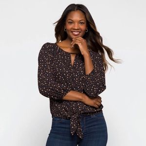 West Kei Casiya Tie Front Blouse Sz Medium